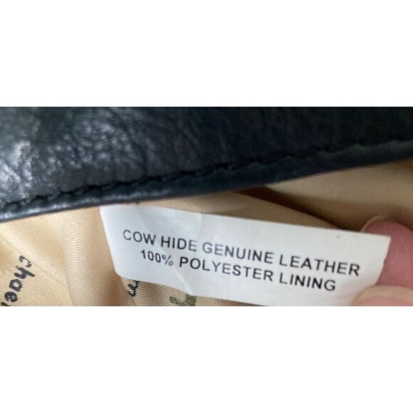 Womens‎ Michael Rome Designs Black Leather Paper Bag Hobo Purse 12 x 14 x 4" - Picture 9 of 11